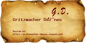 Gritzmacher Dénes névjegykártya